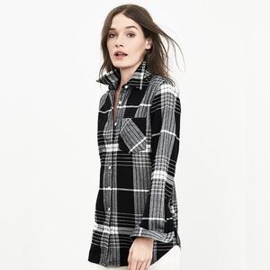 Banana Republic - Black and White Plaid Shirt